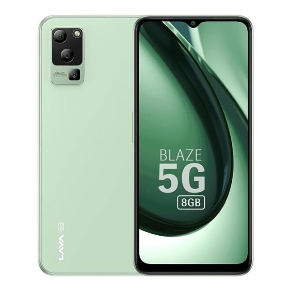 Lava Blaze 5G (Glass Green, 8GB RAM, UFS 2.2 128GB Storage) | 5G Ready | 50MP AI Triple Camera