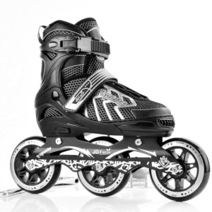 HCN 3 Wheel Inline Skates Skating Shoes for Boys and Girls Age 10 to 14 Years Liner Roller Skates for Kids with Skating Protection Kit Set, Size Large
