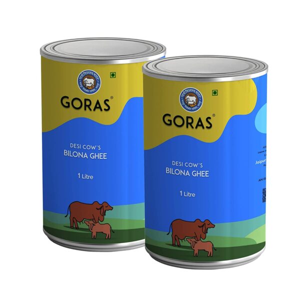 Goras Desi Cow's Bilona Ghee | 2 Litre | 100% Authentic Ghee with Rich Aroma