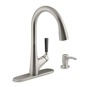 Kohler Malleco Pulldown Sink Tap for Kitchen - Minimum pressure required 2 bar - Vibrant Stainless Finish
