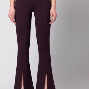Purple Front Slit High Waist Flared Leggings