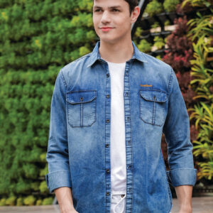 Men's Stone Blue Washed Denim Shirt