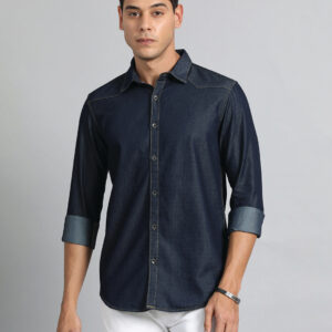 Men's Dark Blue Denim Shirt