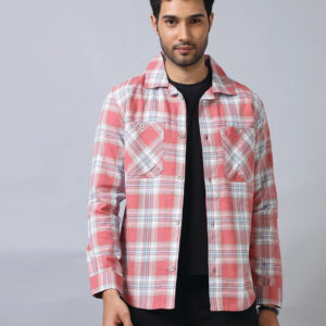 Men's Pastel Pink & White Checked Shirt
