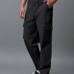 Men's Grey Oversized Cargo Pants